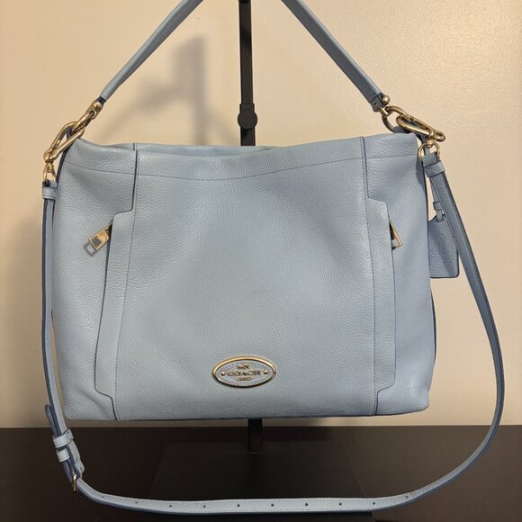 Coach Light Blue Pebbled Leather Large Scout Hobo - Picture 6 of 16